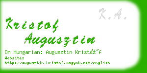 kristof augusztin business card